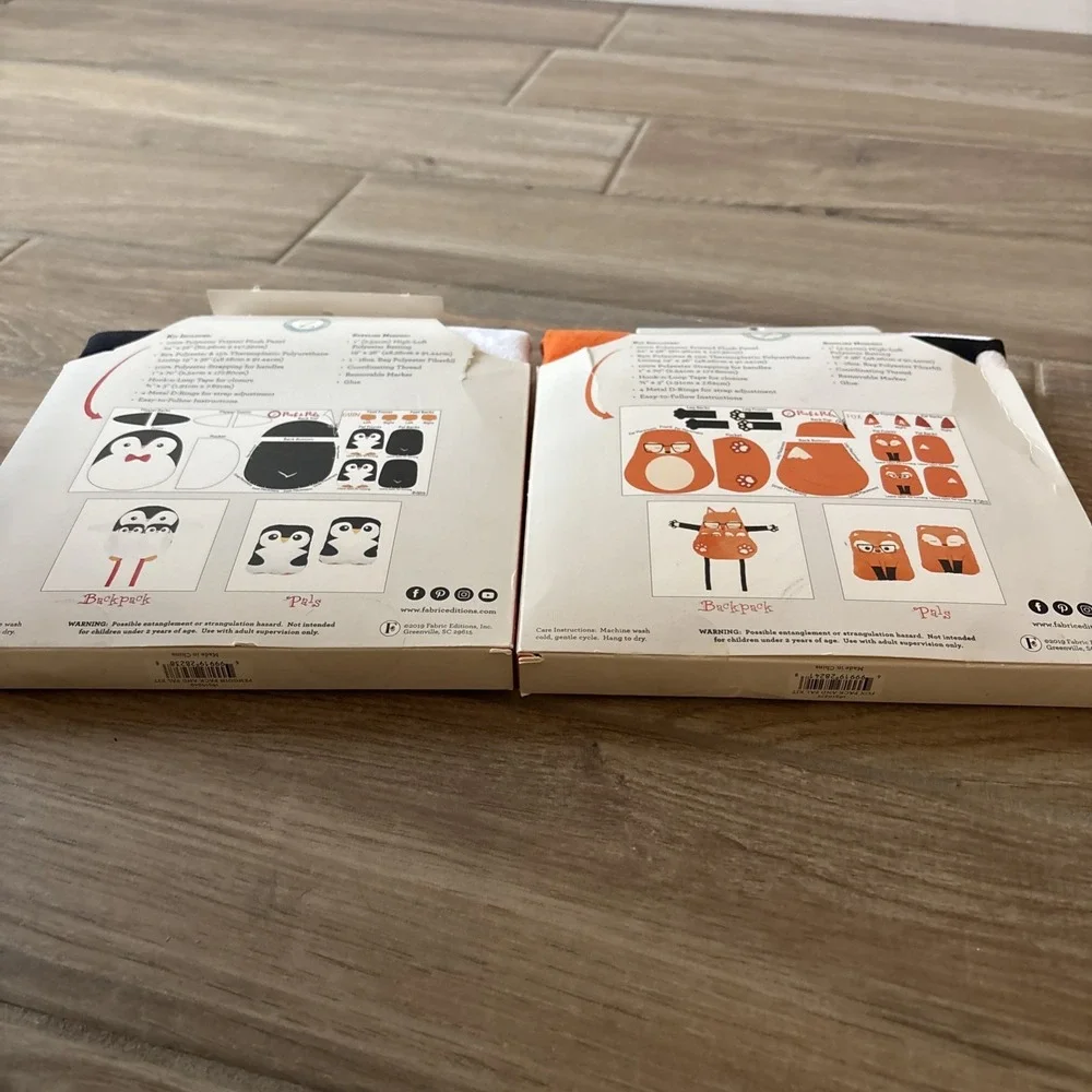 Pack & Pals Plush Penguin & Fox Backpack‎ Kits 13.25